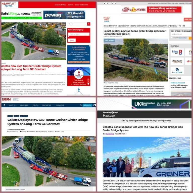 Industry media coverage of the Collett & Sons girder bridge system launch